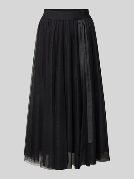 JOOP! Midirok met plooien, model 'Fridi' Zwart - 2
