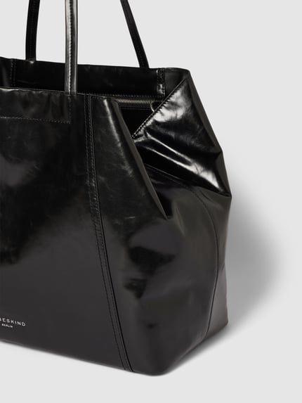 LIEBESKIND BERLIN Shopper aus Leder mit Label-Prägung Modell 'CHUDY' Black 3