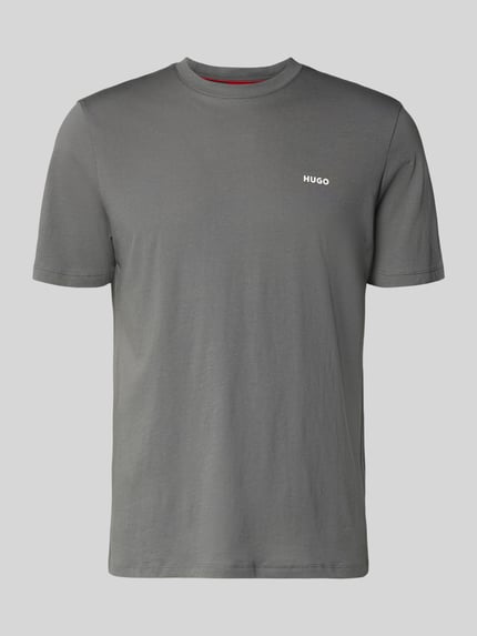 HUGO T-shirt o kroju regular fit z czystej bawełny model 'DERO222' Antracytowy 2