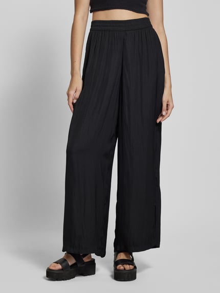 QS Wide Leg Stoffhose mit elastischem Bund Black 4