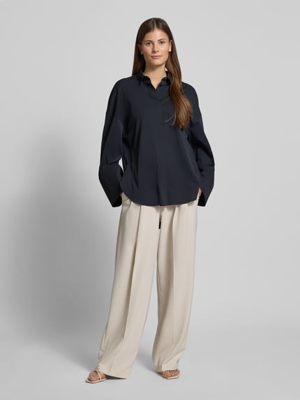 MM by Max Mara Relaxed Fit Bluse mit überschnittenen Schultern Modell 'PATELLA' Dunkelblau 1