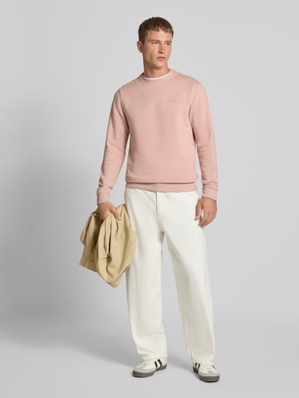 Blend Sweatshirt mit Rundhalsausschnitt und Logo Rosa 1