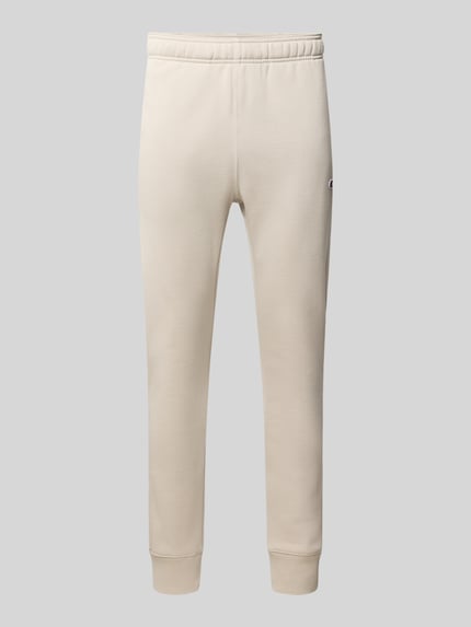 Champion Straight Fit Sweatpants aus Baumwoll-Mix mit Logo-Patch Beige 1