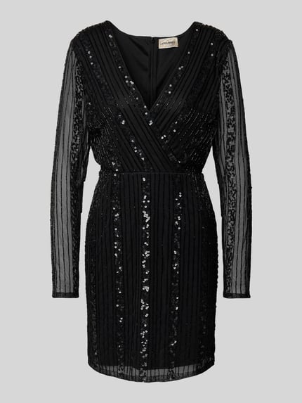 Lace & Beads Cocktailkleid in Wickel-Optik Black 2