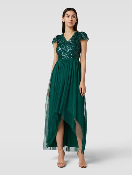 Lace & Beads Abendkleid mit Paillettenbesatz Gruen 4