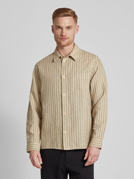 ROTHOLZ Regular fit vrijetijdsoverhemd met streepmotief, model 'Casual' Zand - 4