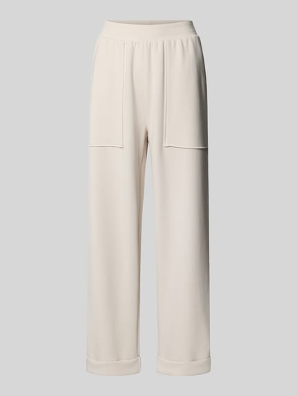Produktfoto, Sweatpants mit Eingrifftaschen und Aufschlag von Christian Berg Woman in lichte beige tint, Materiaalmix met modalmix, relaxed fit, steekzakken, omslag