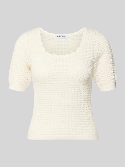PIECES Slim Fit T-Shirt aus reiner Baumwolle Modell 'SCOUT' Weiss 2