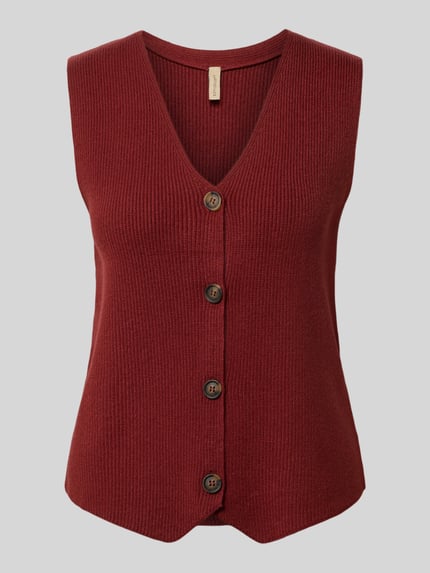 Soyaconcept Regular Fit Weste aus Viskose-Mix Modell 'KANITA' Bordeaux 2