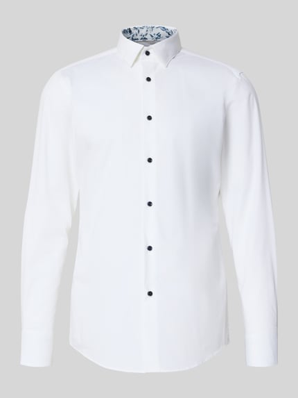 BOSS Slim Fit Businesshemd aus Baumwoll-Mix Modell 'HANK' Weiss 2