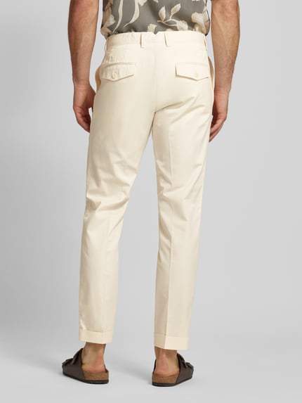 MANGO Regular Fit Hose aus Baumwoll-Leinen-Mix Modell 'OLIMPO' Offwhite 5