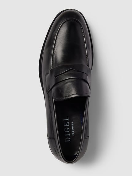 DIGEL Penny loafers met vetersluiting, model 'Sokrates' Zwart - 3