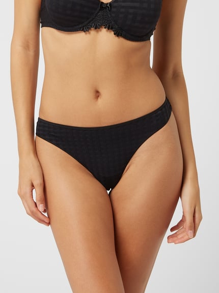 Marie Jo String met structuurmotief, model 'Avero Thong' Zwart - 4