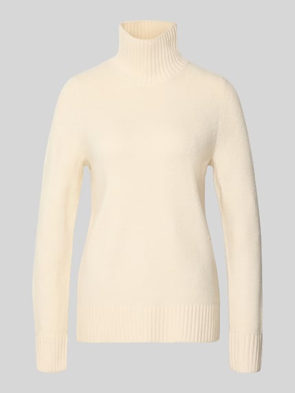 Jake*s Casual Rollkragenpullover mit breiten Rippbündchen Ecru 1