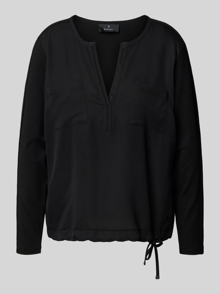 monari Blouseshirt met V-hals Zwart - 2
