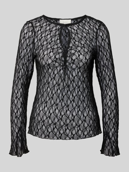 Neo Noir Longsleeve in semitransparentem Design Modell 'Matria' Black 2