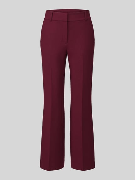 Produktfoto, bordeauxrote weite Hose aus Viskose-Mix mit Bundfalten und breiten Gürtelschlaufen, Weite Hose aus Viskose-Mix Modell 'RITA' von Selected, Damen Weite Hose