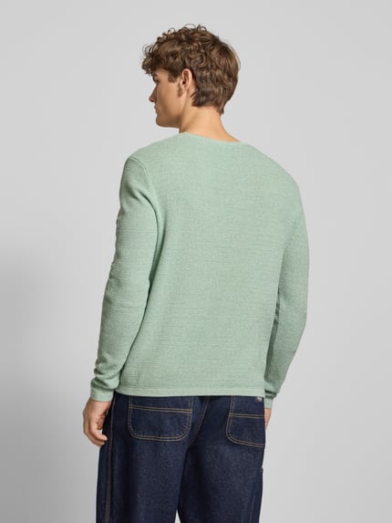 JACK & JONES Strickpullover mit geripptem Rundhalsausschnitt Modell 'GEORGE' Mint 5
