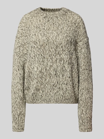 Marc O'Polo DENIM Loose Fit Strickpullover aus Woll-Alpaka-Mix Gruen Melange 2
