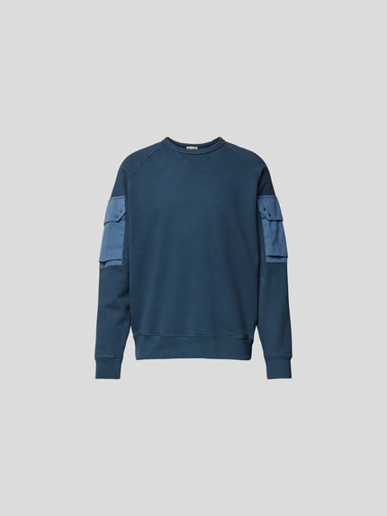 Ten C Bluza o kroju oversized z bawełny Niebieski 2
