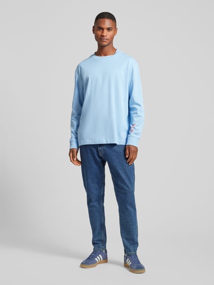 MANGO Longsleeve mit Label-Print Blau 1