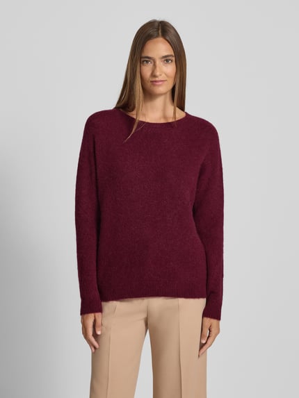 Rich & Royal Strickpullover mit gerippten Abschlüssen Bordeaux 4