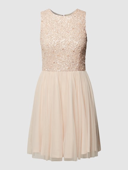 Lace & Beads Cocktailkleid in Minilänge mit Paillettenbesatz Rosa 2