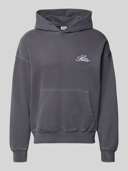 Levi's® Relaxed Fit Hoodie aus reiner Baumwolle Modell 'TWO HORSE' Anthrazit 2