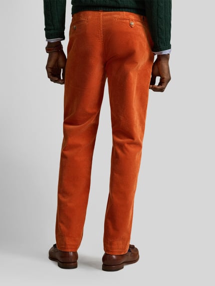 Polo Ralph Lauren Spodnie sztruksowe o kroju straight fit z mieszanki bawełny Pomarańczowy 5