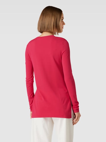 MM by Max Mara Gebreide pullover met zijsplitten, model 'ARNES' Fuchsia - 5