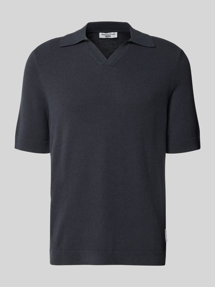 Produktfoto, Regular Fit Poloshirt aus Baumwoll-Mix von Marc O'Polo Denim in Dunkelblau, feine Textur, schlichte Form, Herren