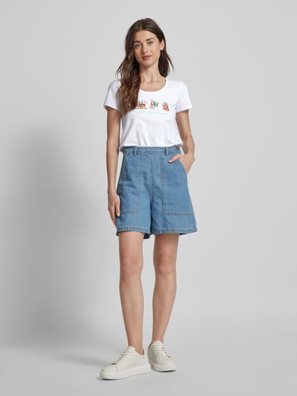 MORE & MORE T-Shirt mit Label-Print Weiss 1