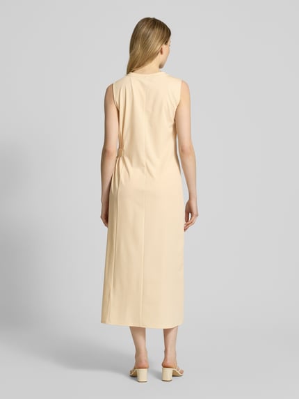 Weekend Max Mara Sukienka midi z bocznym marszczeniem model ‘TENEBRE’ Złamany biały 5