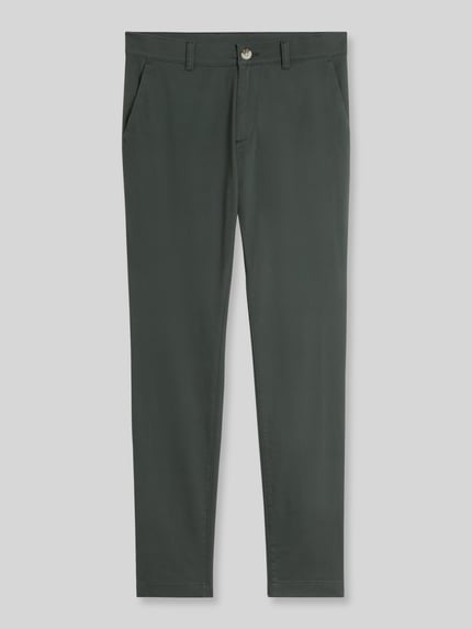 Tom Tailor Slim fit chino van katoenmix model 'TRAVIS' Olijfgroen - 2