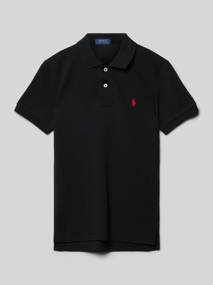 Polo Ralph Lauren Teens Poloshirt met logo-stitching Zwart - 1