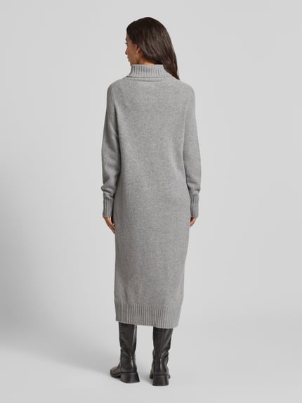 Fynch-Hatton Strickkleid mit Rollkragen Hellgrau Melange 5