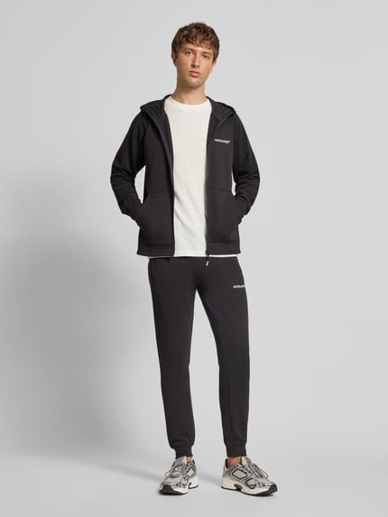 JACK & JONES Regular fit sweatjack met logoprint, model 'Thatcher' Zwart - 1