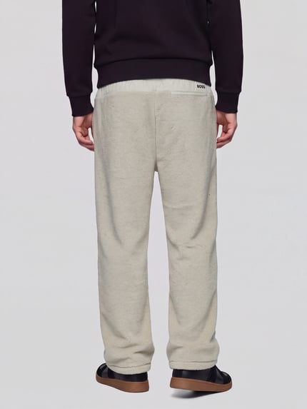 BOSS Green Regular Fit Sweathose mit Fleece-Struktur Offwhite 5