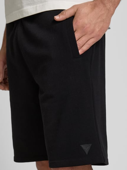 GUESS Activewear Korte broek met elastische band en tunnelkoord, model 'ALDWIN' Zwart - 3