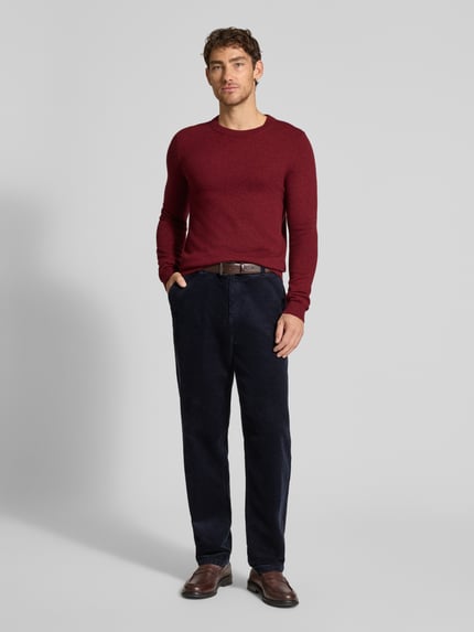 MCNEAL Gebreide pullover van wolmix met kasjmiermix Bordeaux gemêleerd - 1