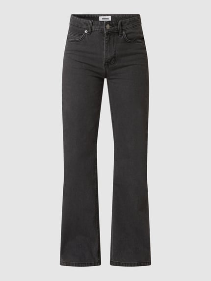 Minimum straight fit high rise jeans van katoen model 'Miaja' Zwart - 2