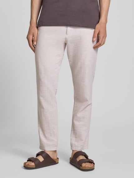 JACK & JONES tapered fit broek met steekzakken model 'STACE' Beige gemêleerd - 4