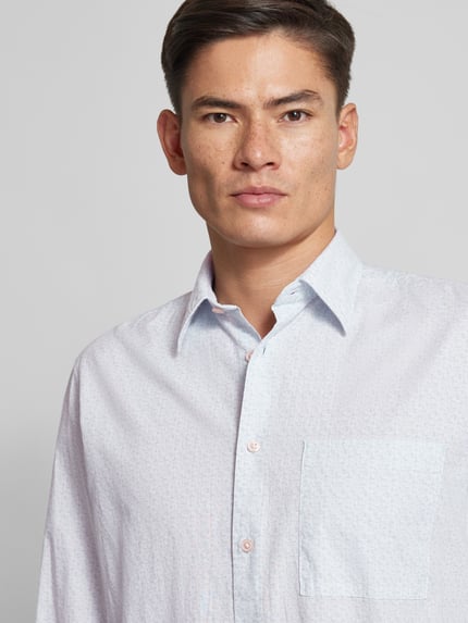 Marc O'Polo Freizeithemd mit Allover-Muster Modell 'Camp' Hellblau 3