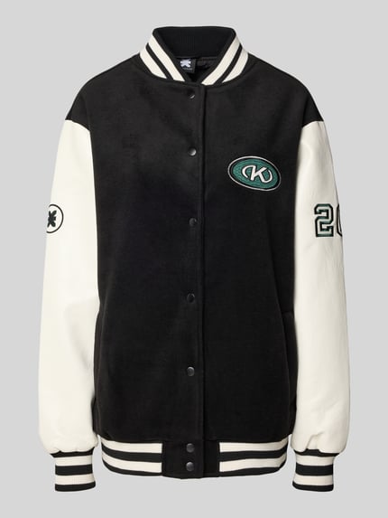 Collegejack met label- en motiefstitchings Shop The Look MANNEQUINE