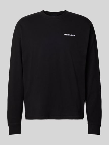 Produktfoto, Oversized Sweatshirt mit Logo-Stitching Modell 'Rusk' von Pegador, schwarze Reine Baumwolle, Oversized-Fit, glatte Textur