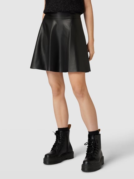 NOISY MAY® Minirok in leerlook, model 'ANDY' Zwart - 4