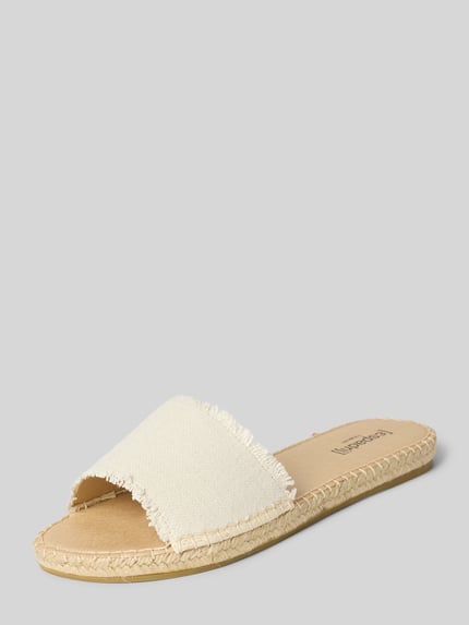 Espadrij Slides aus reinem Leinen Modell 'PLAGE' Offwhite 1