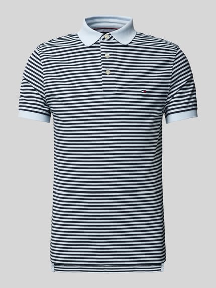 Tommy Hilfiger Slim Fit Poloshirt mit Logo-Stitching Modell '1985' Hellblau 2