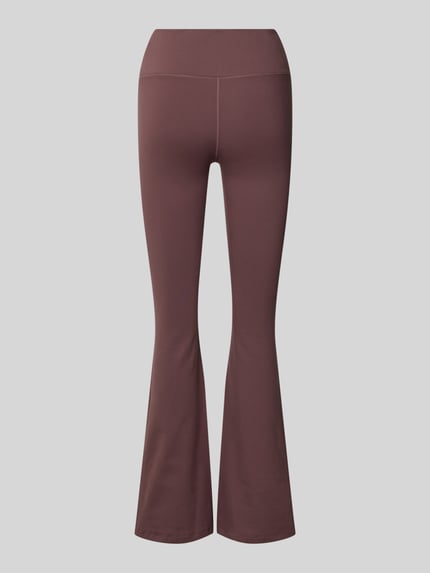 Produktfoto, Flared Leggings mit Logo von NIKE TRAINING in Braun, elastischer Bund, Material-Mix mit Stretch-Anteil, Flared Cut.