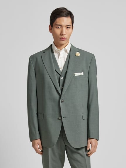 Carl Gross Slim Fit 2-Knopf-Sakko mit Woll-Anteil Modell 'Shelby' Gruen 4